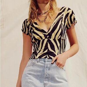 Free People Show Me Love Zeebra Top XS